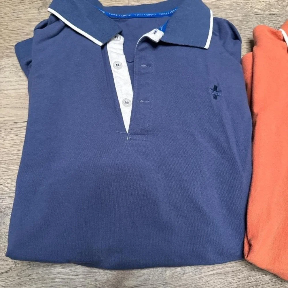 2‎ Vince Camuto Navy and orange polo shirts #poloshirts set of two Size Medium